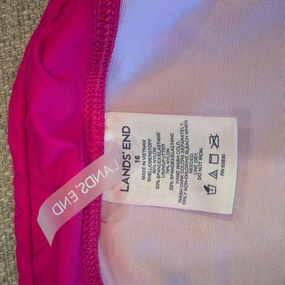 Lands' End Tankini Floral Under wire Women's 16 - Pink and Orange - Picture 9 of 10